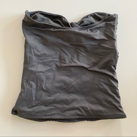 Old Navy Ruched Grey Strapless Swim Top Size XS - Picture 5 of 5